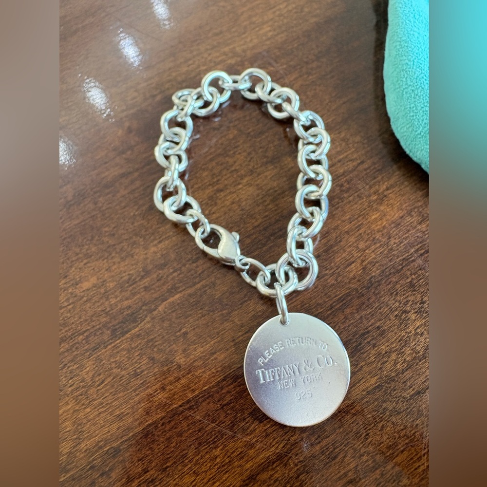 Vintage Tiffany & Co. Sterling Silver Return to Tiffany Round Tag Link Bracelet